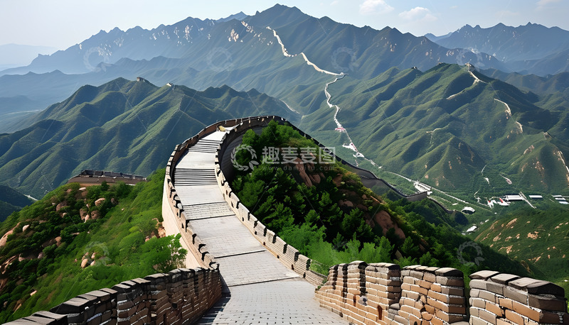 高清大图下载【趣麦麦图】山路大山长城