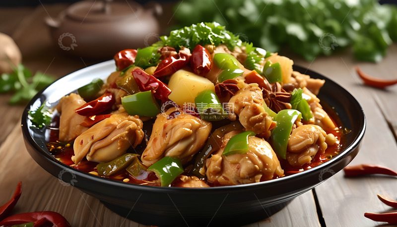 高清大图下载【趣麦麦图】辣椒美食鸡腿