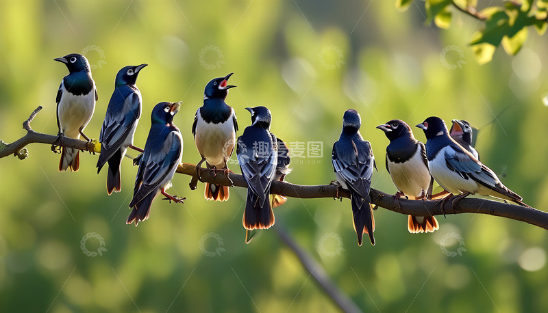 高清大图下载【趣麦麦图】小鸟鸟群鸟儿
