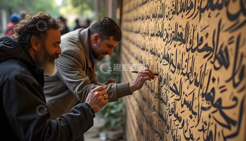 高清大图下载【趣麦麦图】墙上艺术签名