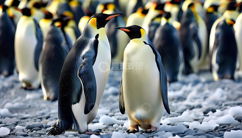 高清大图下载【趣麦麦图】企鹅雪地冬天