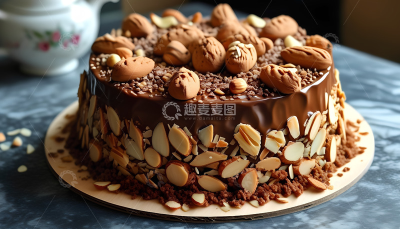 高清大图下载【趣麦麦图】面包坚果蛋糕