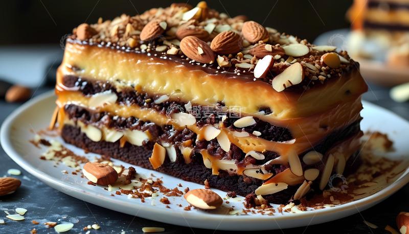 高清大图下载【趣麦麦图】坚果面包蛋糕