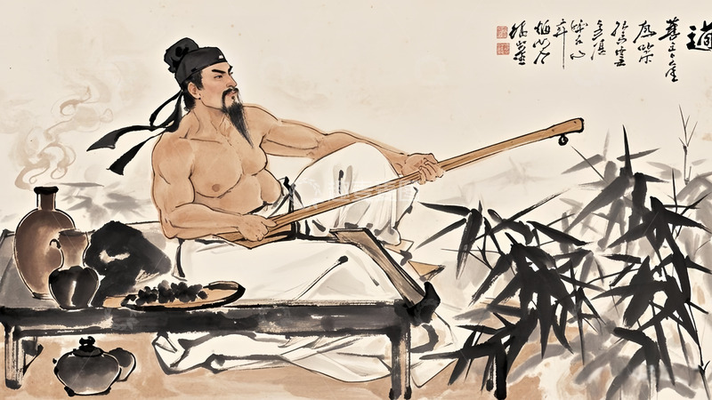 高清大图下载【趣麦麦图】水墨美食案几