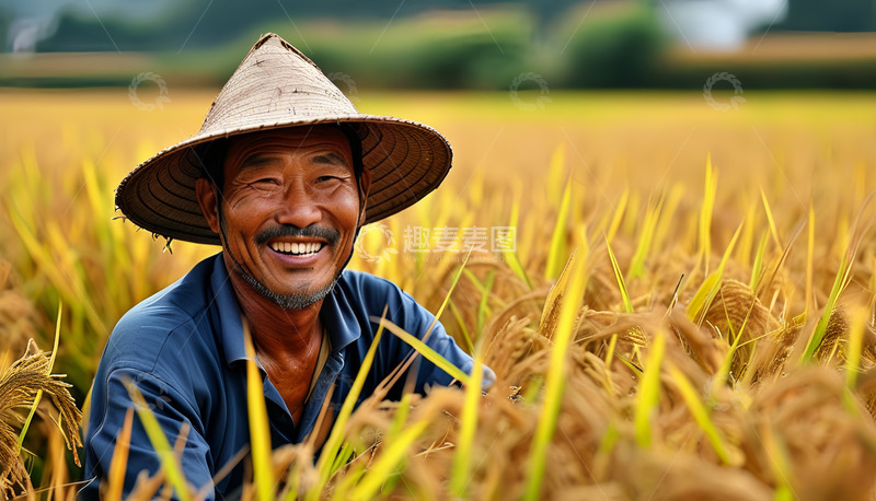 高清大图下载【趣麦麦图】农民的丰收喜悦
