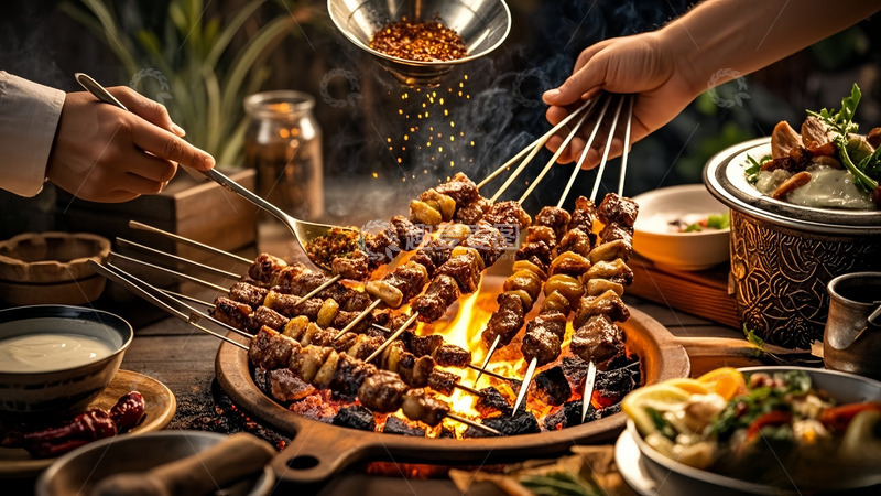 高清大图下载【趣麦麦图】传统手工烤串
