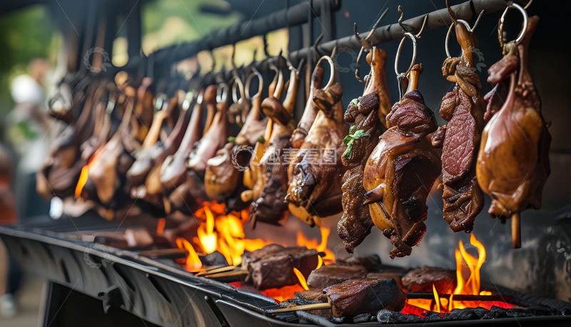 高清大图下载【趣麦麦图】腊肉手工熏烤