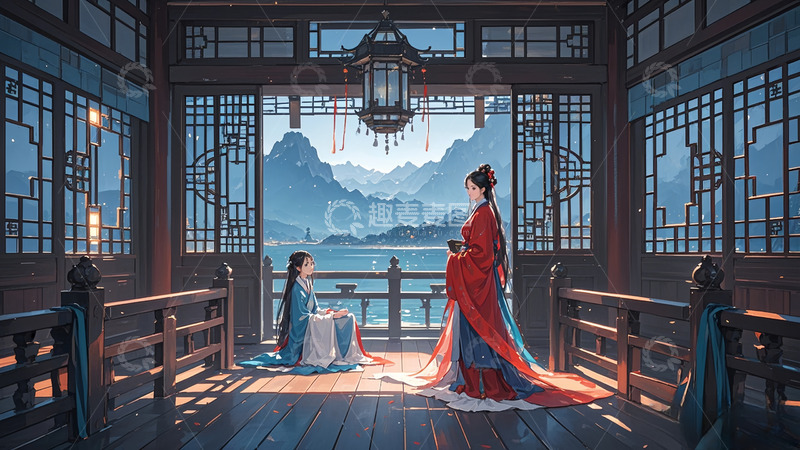 高清大图下载【趣麦麦图】飞花小谢伊人