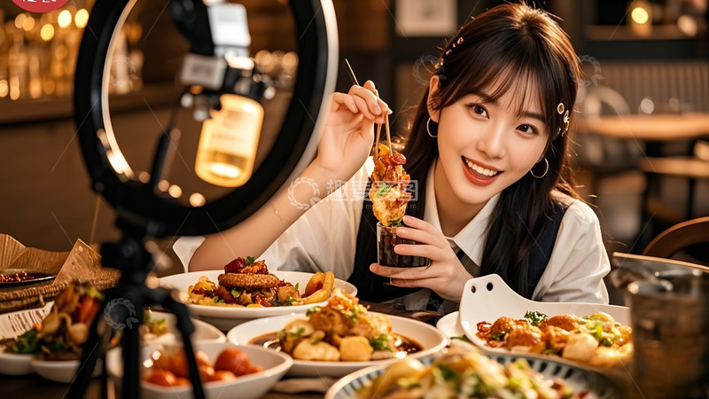 高清大图下载【趣麦麦图】美食现场直播
