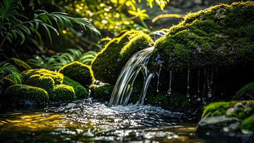绿色河湾水流