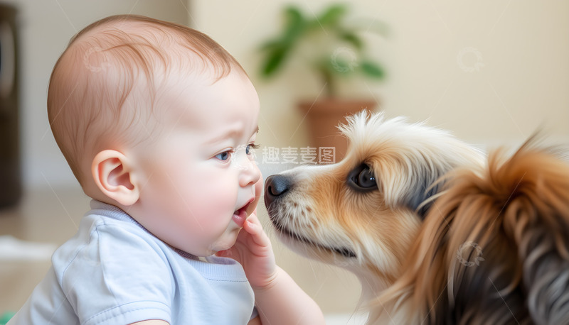 高清大图下载【趣麦麦图】狗狗与主人互动