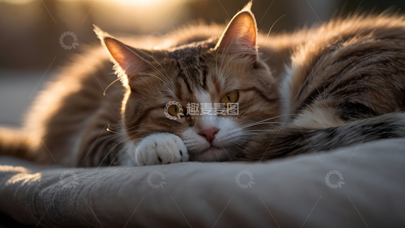 高清大图下载【趣麦麦图】慵懒的猫咪宠物