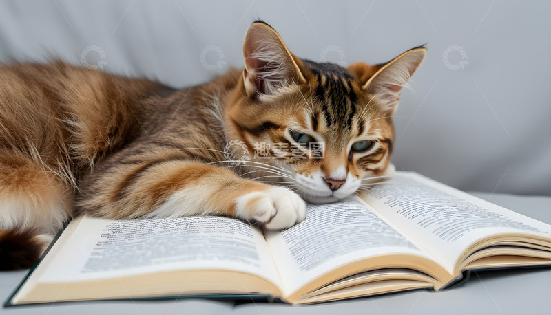 高清大图下载【趣麦麦图】喵咪的努力学习