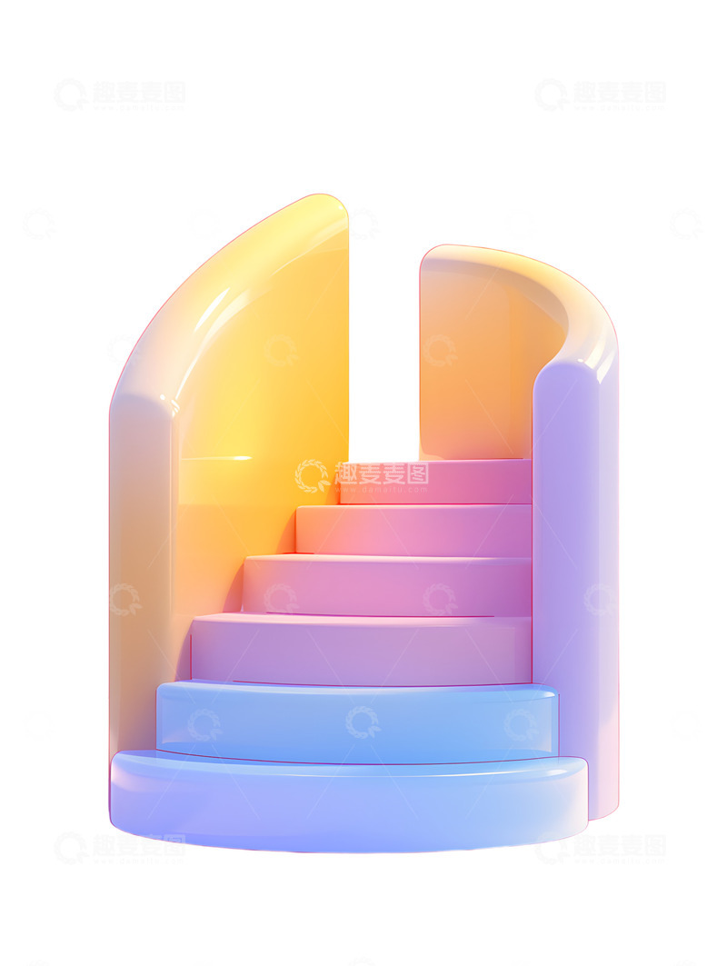 高清大图下载【趣麦麦图】彩色楼梯图标