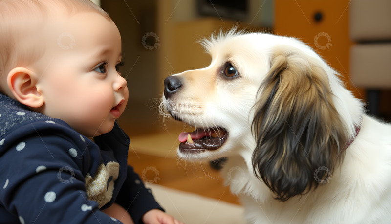 高清大图下载【趣麦麦图】小主人的对视