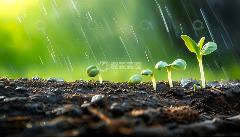 高清大图下载【趣麦麦图】雨后春天希望