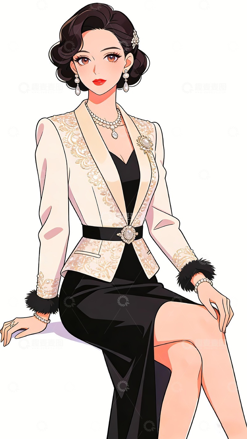 高清大图下载【趣麦麦图】一位阔太太打扮的美女