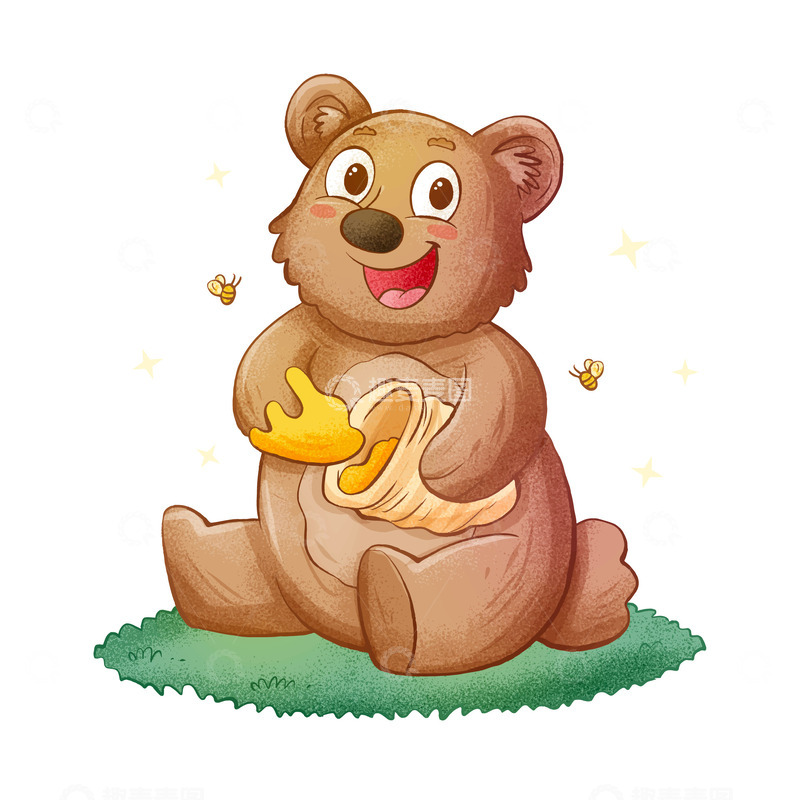 源文件下载【趣麦麦图】棕色大熊的蜂蜜时光