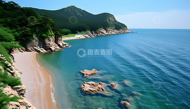 高清大图下载【趣麦麦图】海水石头大山
