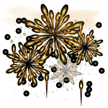 夜空中的金色庆典