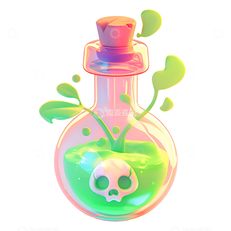 高清大图下载【趣麦麦图】卡通简约一瓶毒药