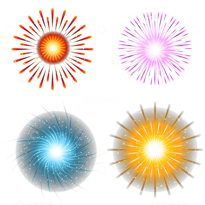 源文件下载【趣麦麦图】-多彩烟花庆佳节