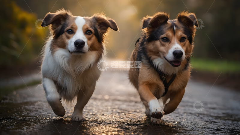 高清大图下载【趣麦麦图】雨后快乐狂奔