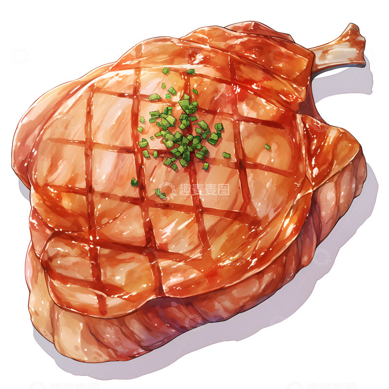 高清大图下载【趣麦麦图】卡通简约牛排