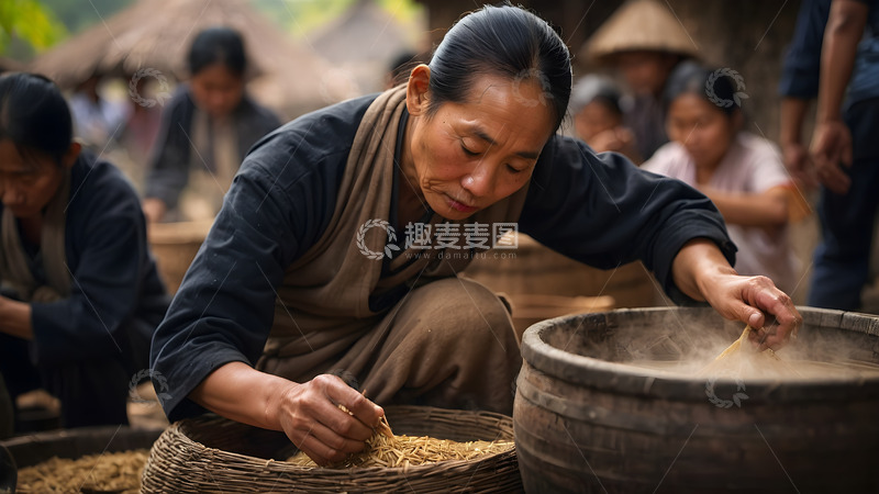 高清大图下载【趣麦麦图】大米的采集储存