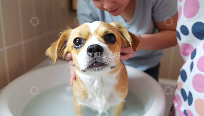 高清大图下载【趣麦麦图】狗狗宠物的清洁