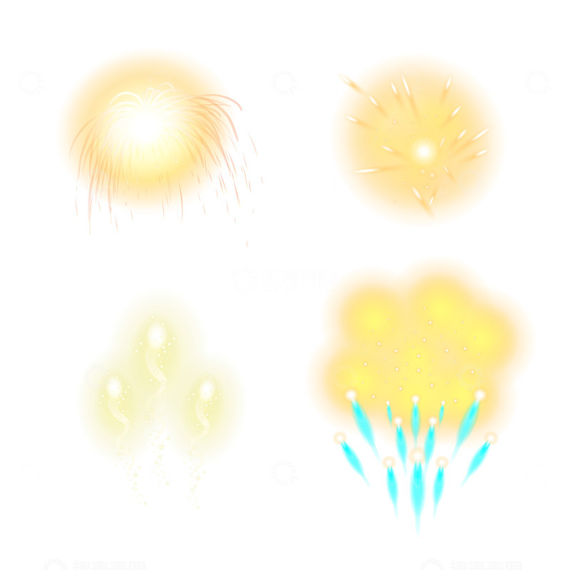 源文件下载【趣麦麦图】-多彩烟花绽放