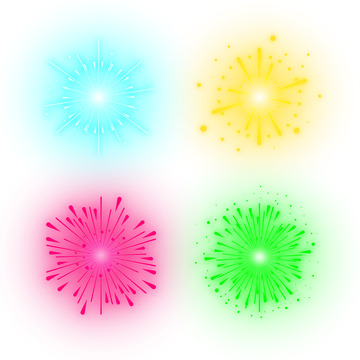 四彩烟花绽放夜