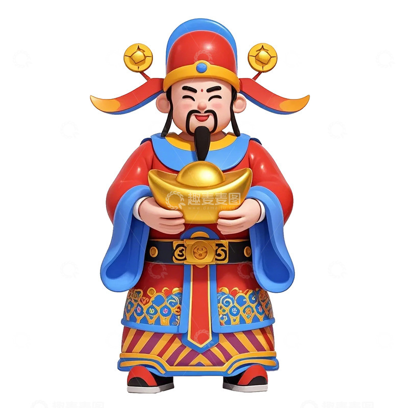高清大图下载【趣麦麦图】传统春节卡通财神门神