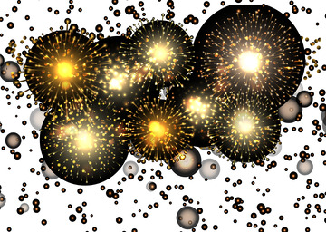 黄橙烟花璀璨绽放