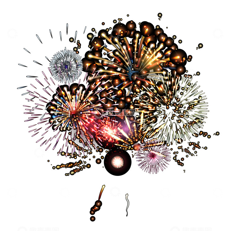 源文件下载【趣麦麦图】夜空烟花璀璨绽放
