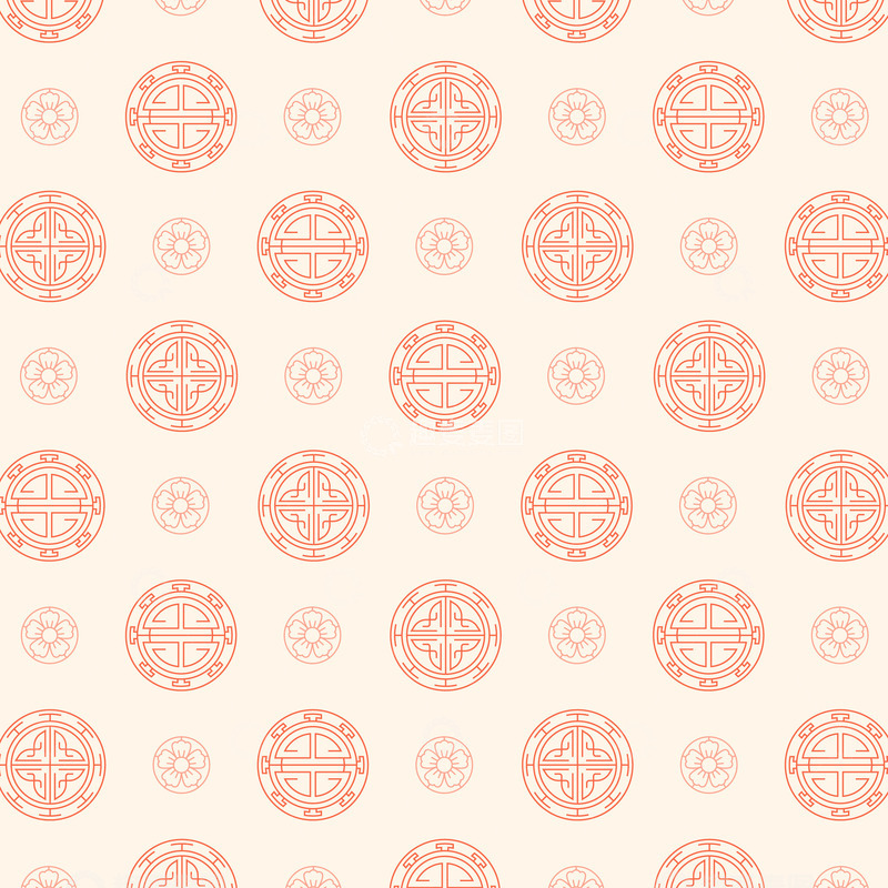 源文件下载【趣麦麦图】圆形正方形重复图案