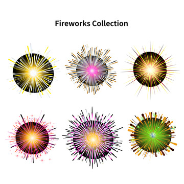 多彩烟花绽放夜空庆典