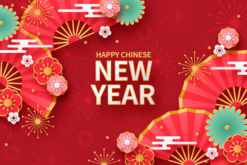 喜庆中式新年贺卡