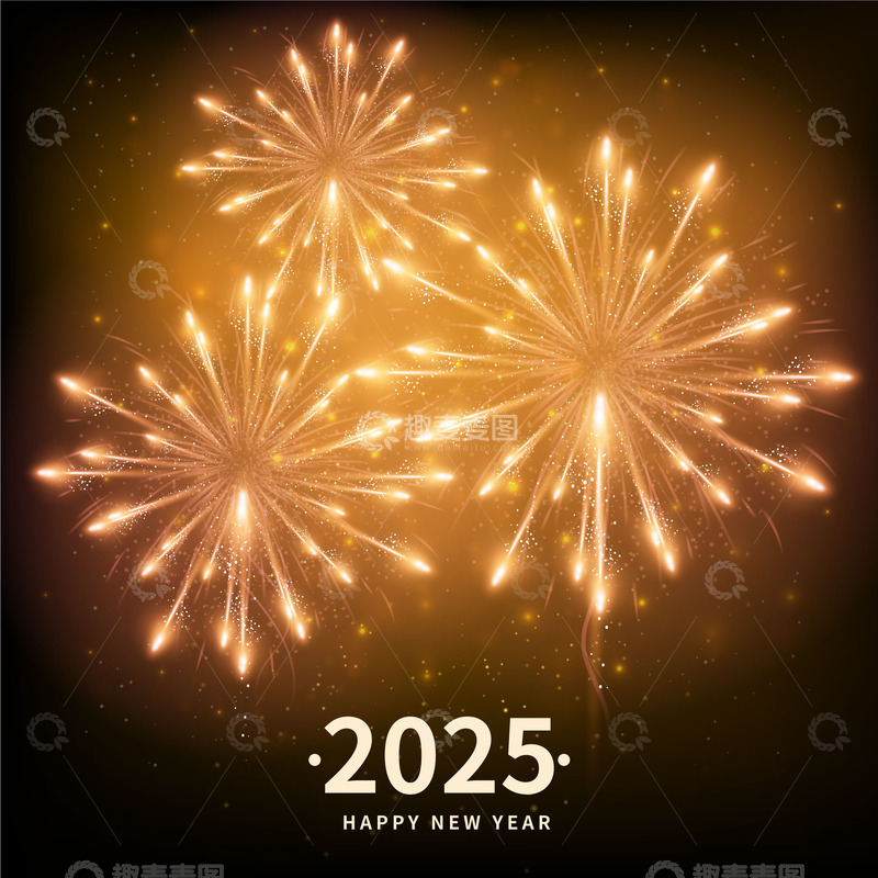 源文件下载【趣麦麦图】2025新年夜空烟花盛典