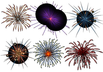 六彩烟花空中绽放图