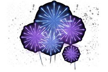 夜空紫蓝烟花庆典