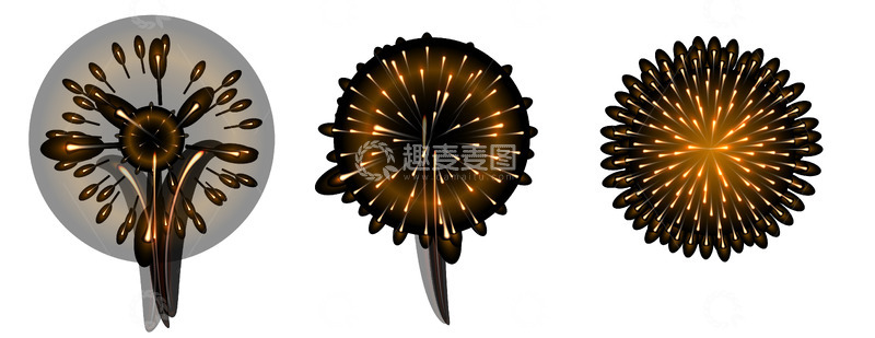 源文件下载【趣麦麦图】夜空中绽放的金色烟花