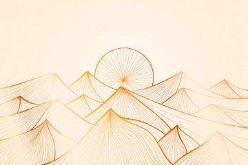 抽象山峰圆环艺术