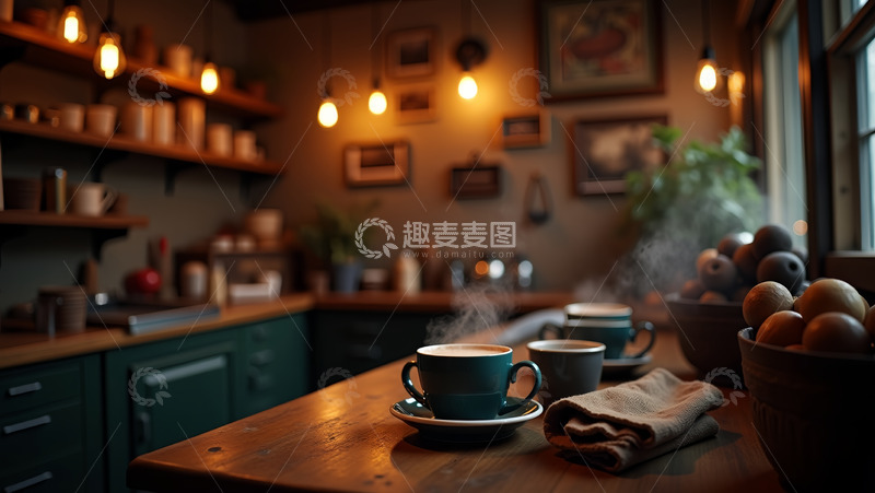 高清大图下载【趣麦麦图】室内一杯热茶