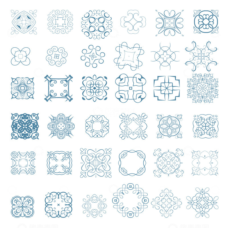 源文件下载【趣麦麦图】蓝色线条几何图案