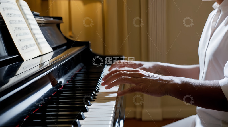 高清大图下载【趣麦麦图】演奏钢琴曲广告