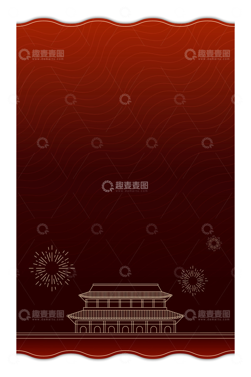 源文件下载【趣麦麦图】中国古典建筑烟花庆典