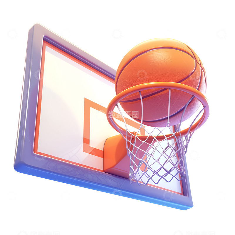 高清大图下载【趣麦麦图】卡通篮球投篮入框