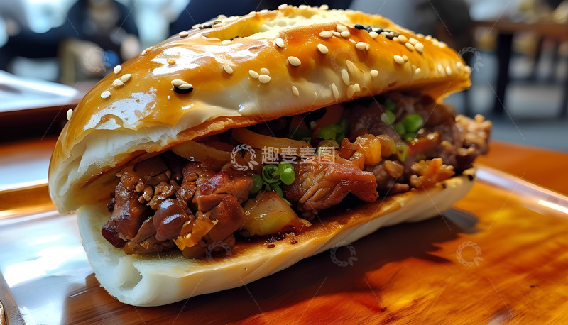 高清大图下载【趣麦麦图】美食肉夹馍肉