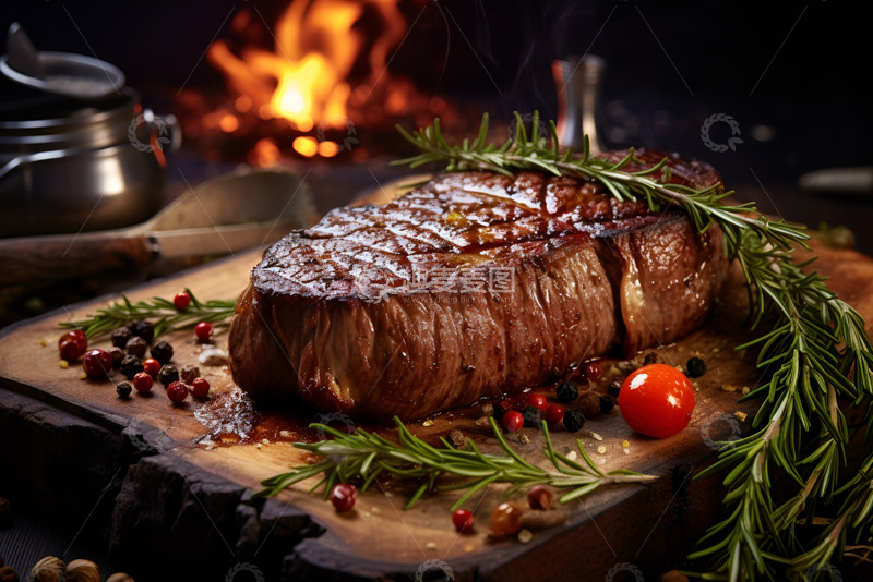 高清大图下载【趣麦麦图】案板上的烤牛肉